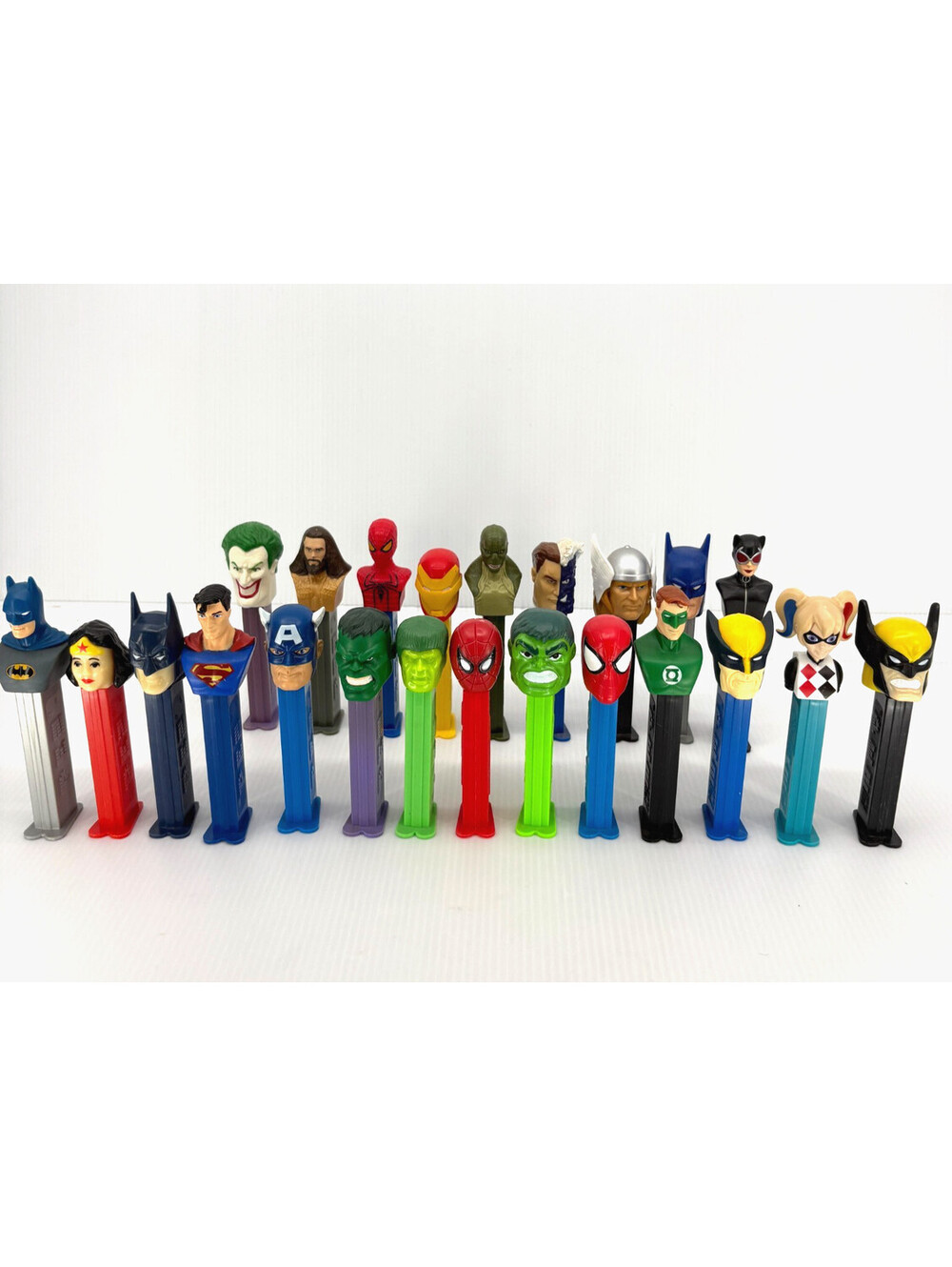 Lot Of 8 Marvel Superhero Pez Candy Dispensers Spiderman Hulk Wolverine And More